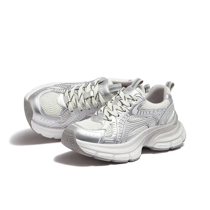 CAMEL Slip Resistant, Abrasion Resistant, Breathable Low Top Chunky Sneakers Women's-8