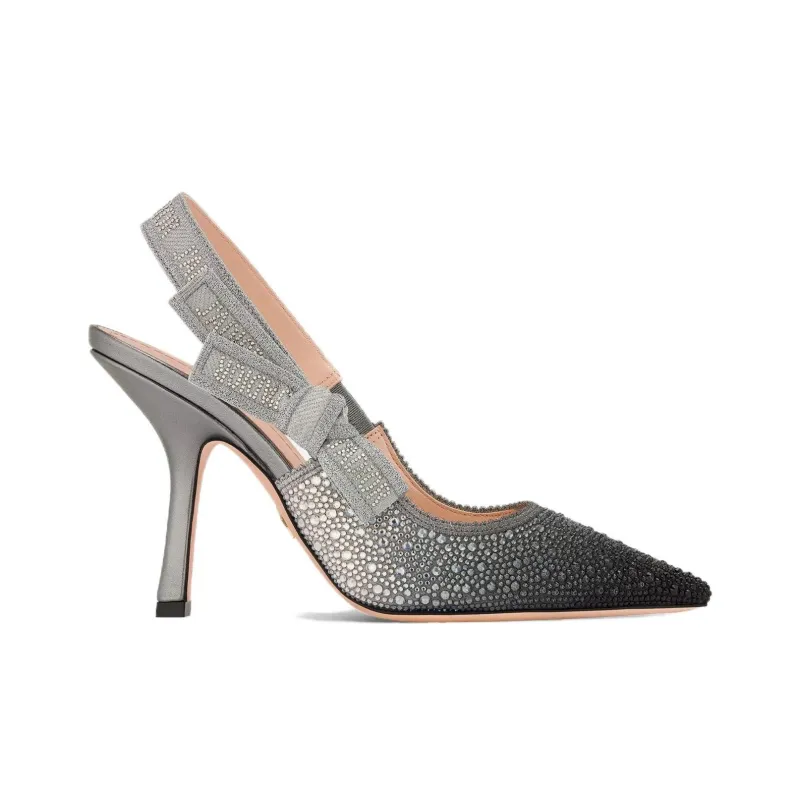DIOR J'Adior Slim Heel High Heels 10cm Women's Silver Gray-1