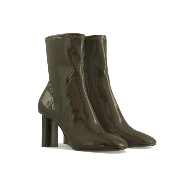 LOUIS VUITTON Silhouette Ankle Boots 8cm Women's Dark Green-2
