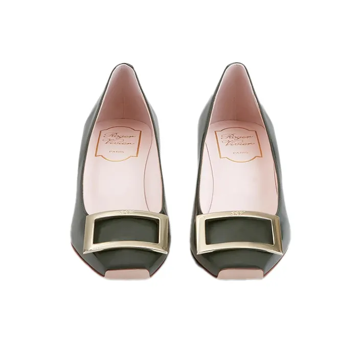 Roger Vivier Chunky Heel High Heels 4.5cm Women's Green-3