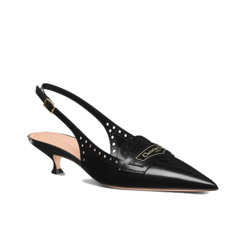 DIOR Boy Slim Heel High Heels 4cm Women's Black-2