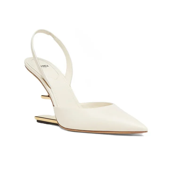FENDI Fendi First Irregular Heel High Heels 9.5cm Women's White-2