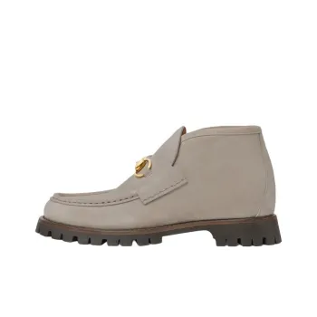 GUCCI Horsebit Morsetto Ankle Boots Women's Light Beige