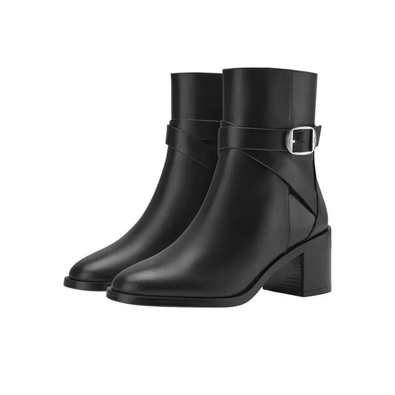 Stuart Weitzman/SW Esme Belted Zip Ankle Boots 6cm Women's Black-3