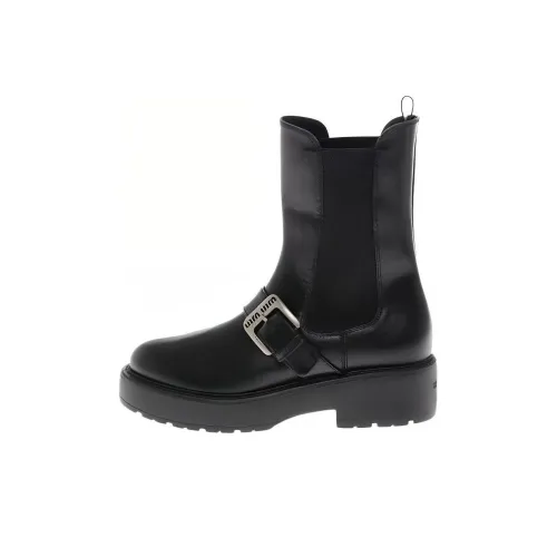 MIU MIU Short Chelsea Boots Women's Black