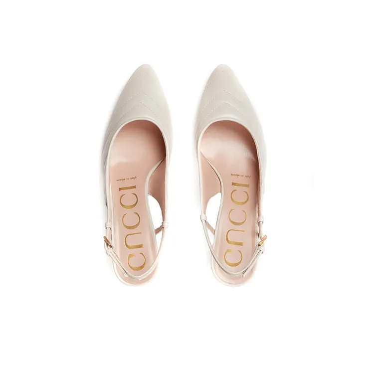 GUCCI GG Matelassé Cone Heel High Heels 7.5cm Women's Ecru-2