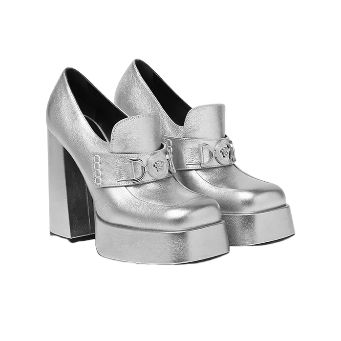 VERSACE Medusa 95mm Metallic-effect Mules-2