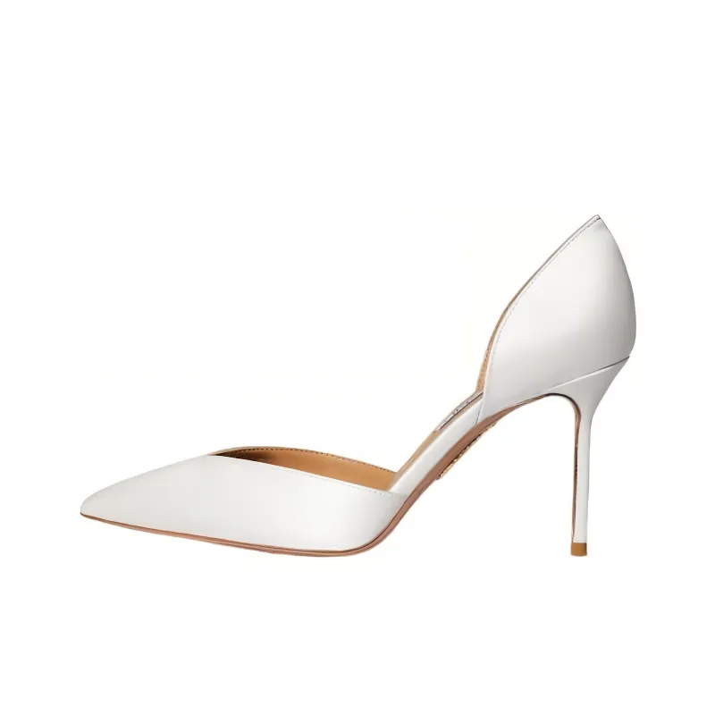 AQUAZZURA Uptown Slim Heel High Heels 8.5cm Women's White-0