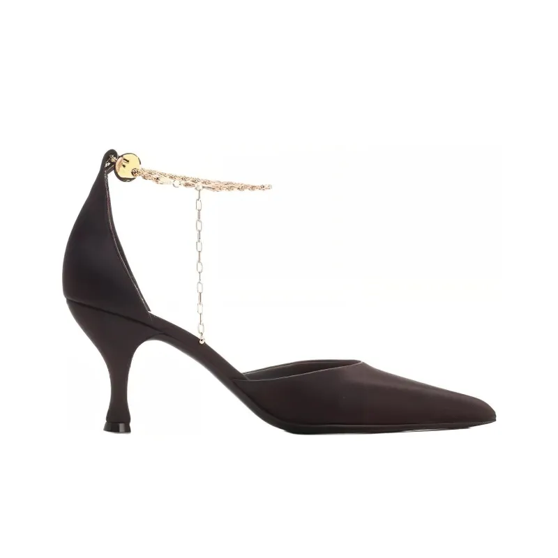 FERRAGAMO 70mm Cable-link Chain Satin-finish Pumps-1