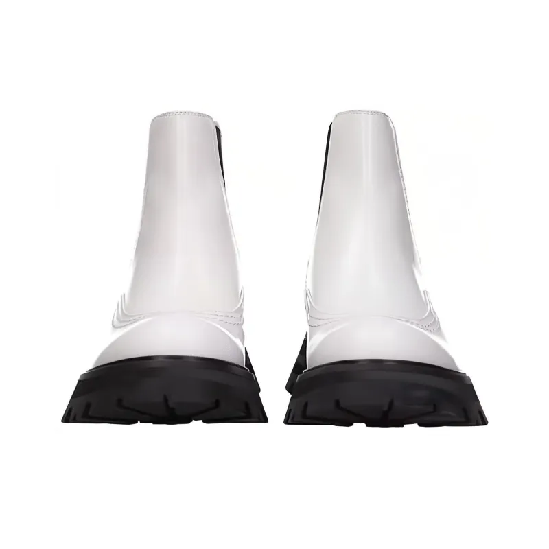 Alexander McQueen Wander Chelsea Boots 'White Black' Women's-3