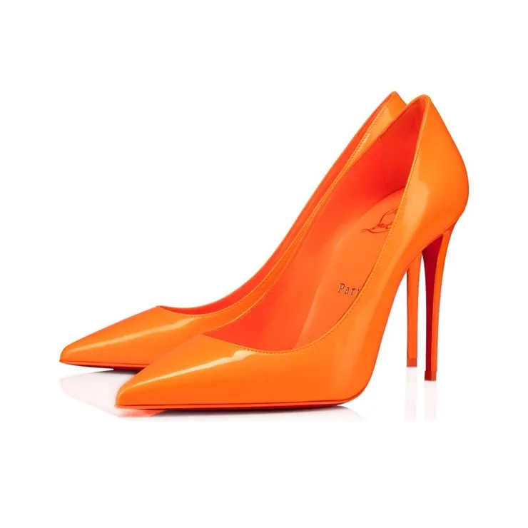 CL LUBOTING Slim Heel High Heels 10cm Women's Orange-2