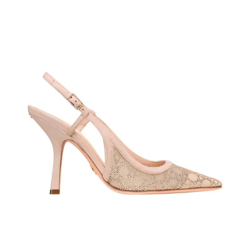 DIOR Capture Slim Heel High Heels 10cm Women's Beige-1
