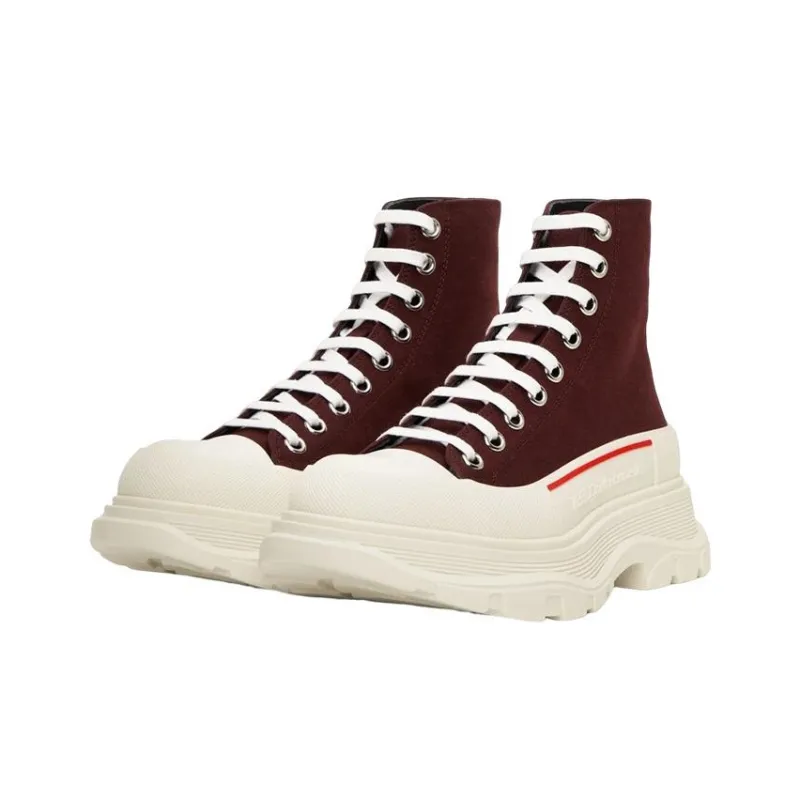 Alexander McQueen Tread Slick Boots 'Burgundy White'-2