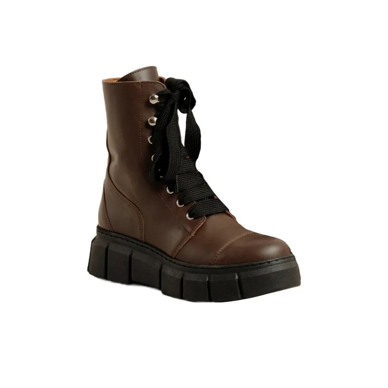 ALOHAS Ankle Boots 4cm Women's Brown-1