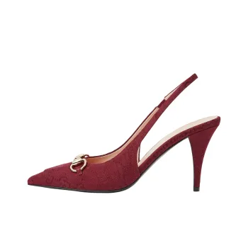 GUCCI Clamp Slim Heel High Heels 8.5cm Women's Red