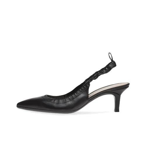 Black Platform Satin Heels
