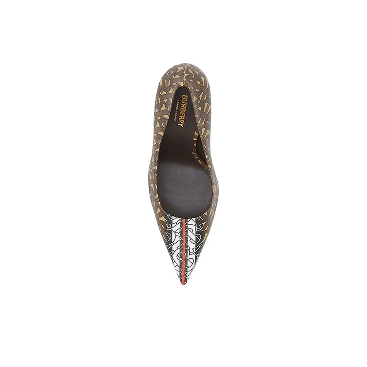 Burberry Elodie Monogram Print Pointed toe Pumps 'Brown' Women's-3