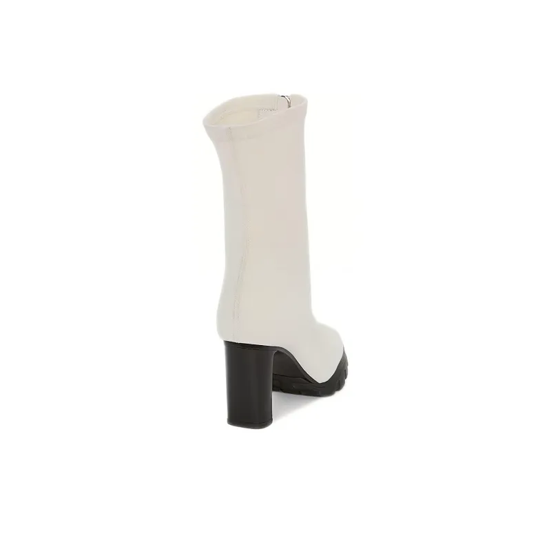 Alexander McQueen Zip Up Ankle Boots Ivory Women's-4