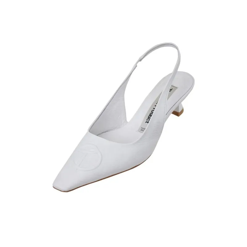 Open Yy Chunky Heel High Heels Women's White-2