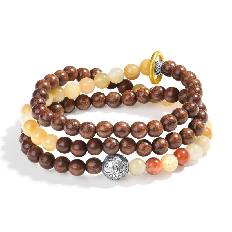 PUTUOSHANWENCHUANG Sandalwood Bracelets Unisex-0