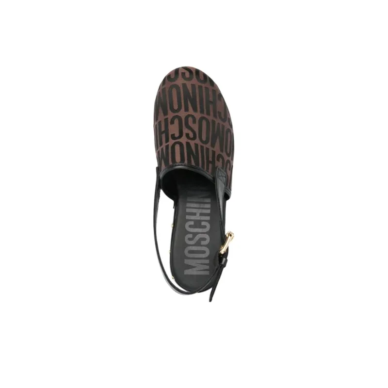 MOSCHINO Logo-jacquard Stud-embellished Pumps-3