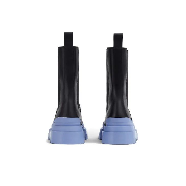 Bottega Veneta Tire Chelsea Boots Women's Black Blue-4
