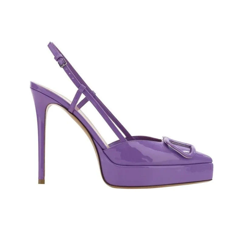 Valentino Slim Heel High Heels Women's Purple-1