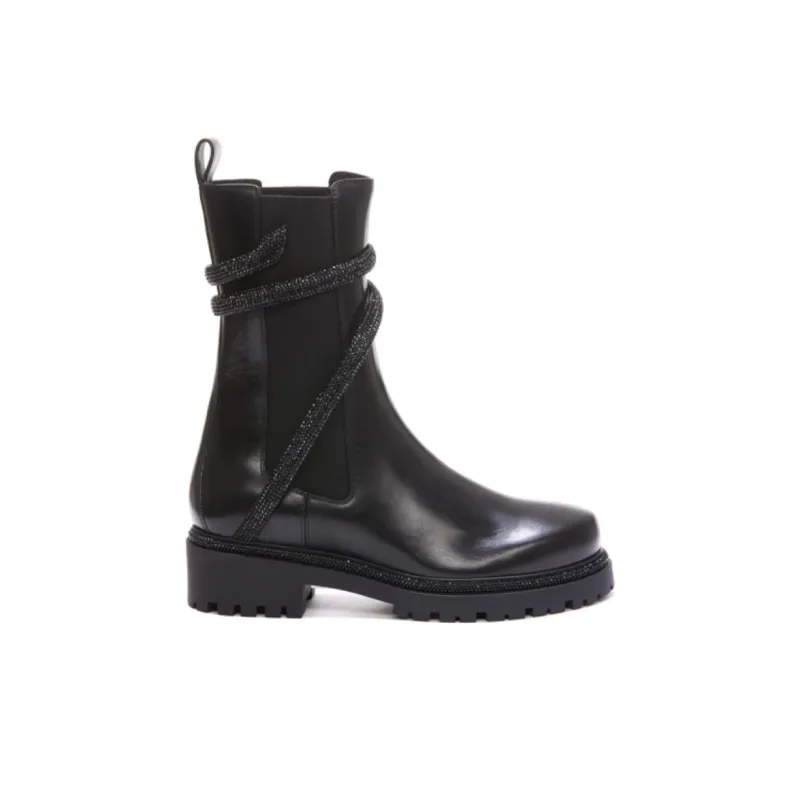 René Caovilla Wrap-around Leather Boots-1
