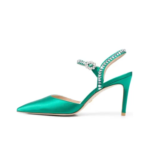 stuart weitzman Gemcut 95mm Satin Pumps