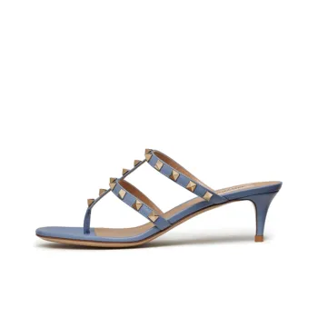 Valentino Rockstud Slim Heel High Heels 5cm Women's Blue