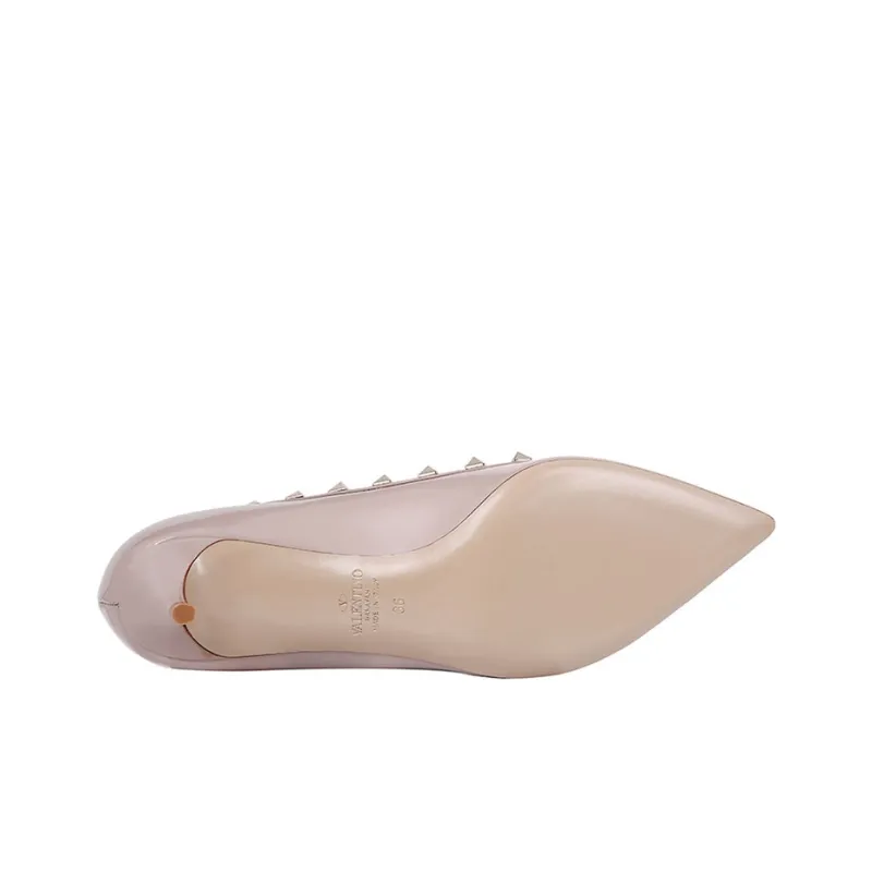Valentino Rockstud Slim Heel High Heels 5.5cm Women's Nude Pink-4