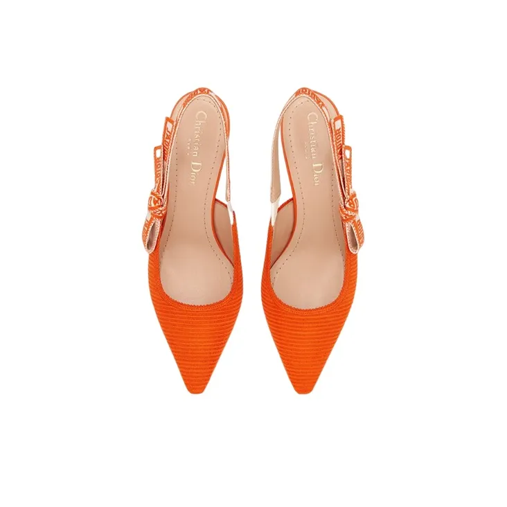 DIOR J'Adior Irregular Heel High Heels 6.5cm Women's Bright Orange-4