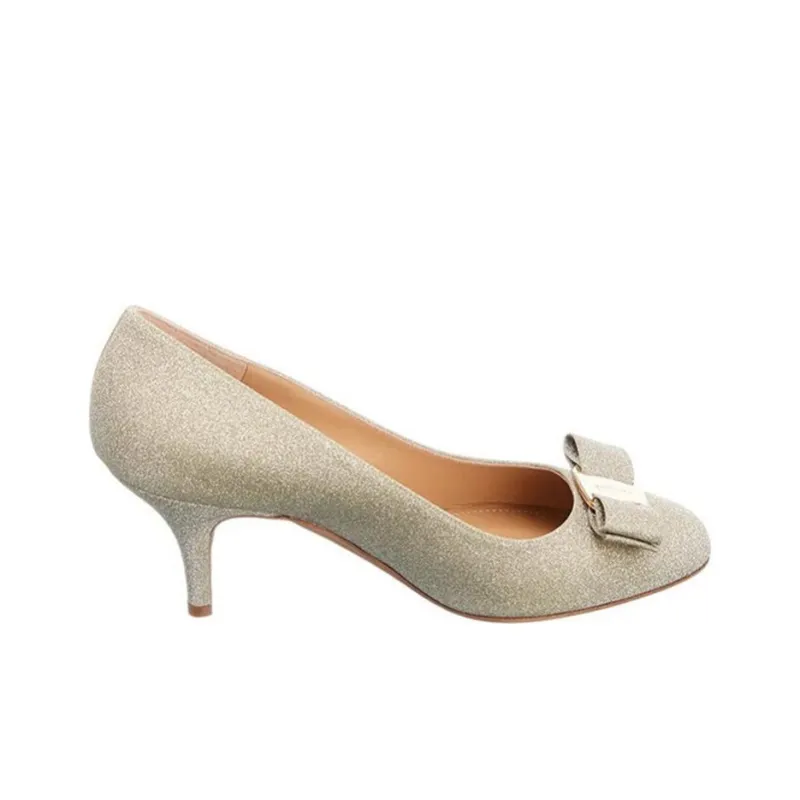 FERRAGAMO Slim Heel High Heels Women's Silver-1
