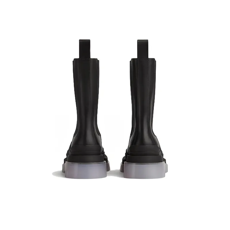 Bottega Veneta Tire Chelsea Crew Chelsea Boots 5.5cm Women's Black-4