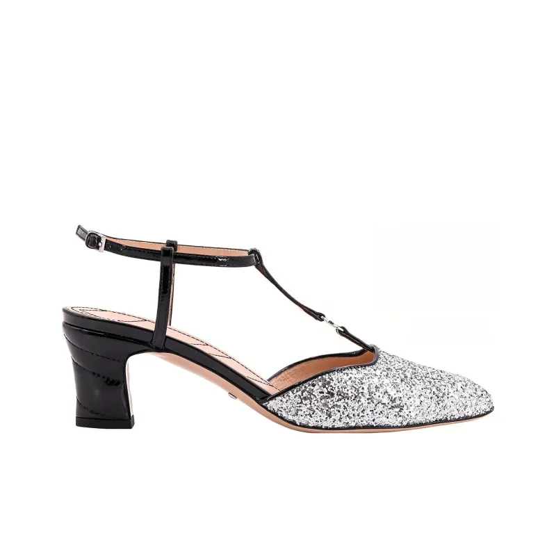 GUCCI Chunky Heel High Heels 5.5cm Women's Silver-1