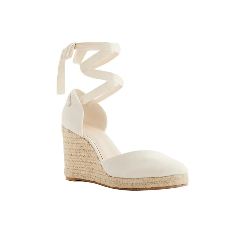 REFORMATION Camilla Wedge Heel High Heels 11cm Women's White-3