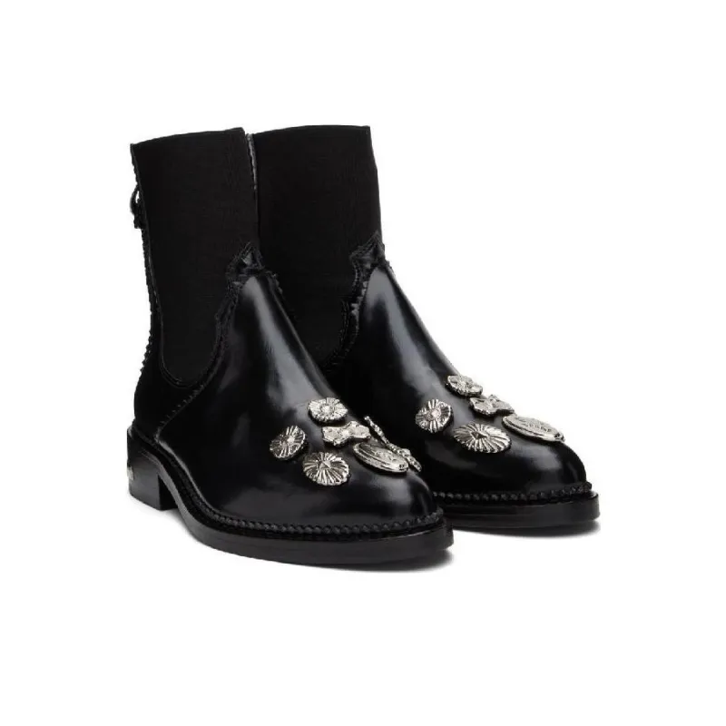 Toga Pulla Mix-badge Leather Ankle Boots-3