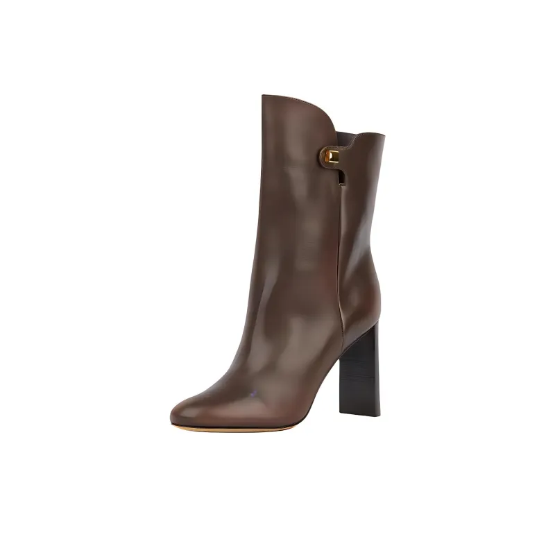 MAISON SKORPIOS Gabriella Cavallo Ankle Boots 9cm Women's Brown-2