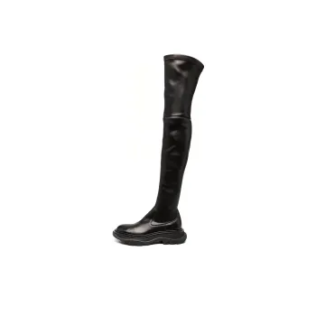 Alexander McQueen Hybrid Lace Up Boot 'Black' Women's
