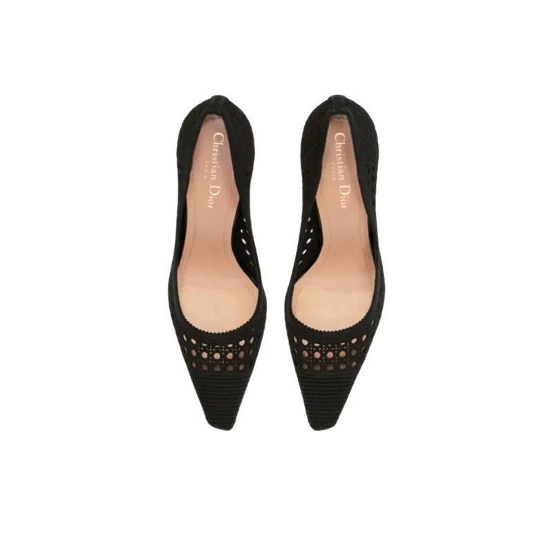 DIOR Capture Slim Heel High Heels 10cm Women's Black-4