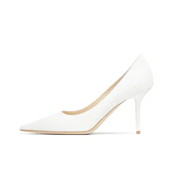 Jimmy Choo LOVE Slim Heel High Heels 8.5cm Women's White
