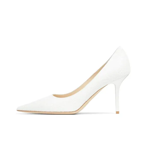 Jimmy Choo LOVE Slim Heel High Heels 8.5cm Women's White