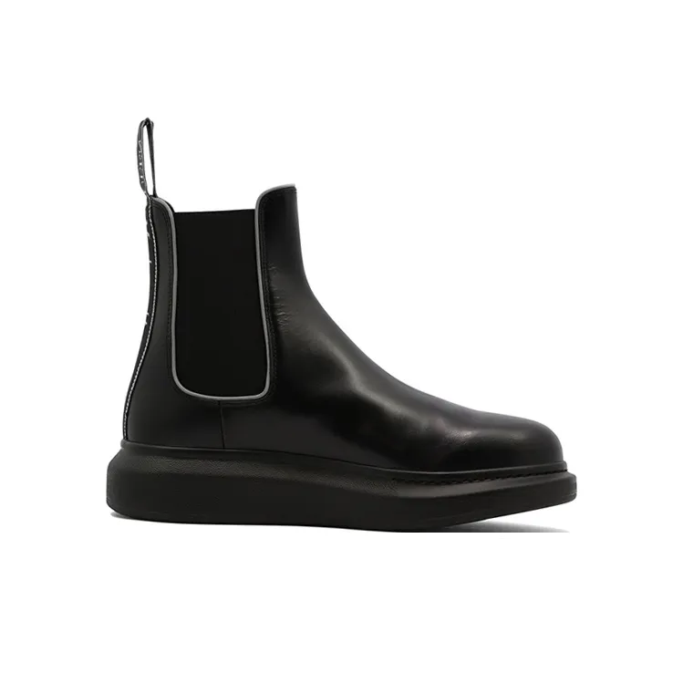 Alexander McQueen Leather Chelsea Boots 'Core Black'-1