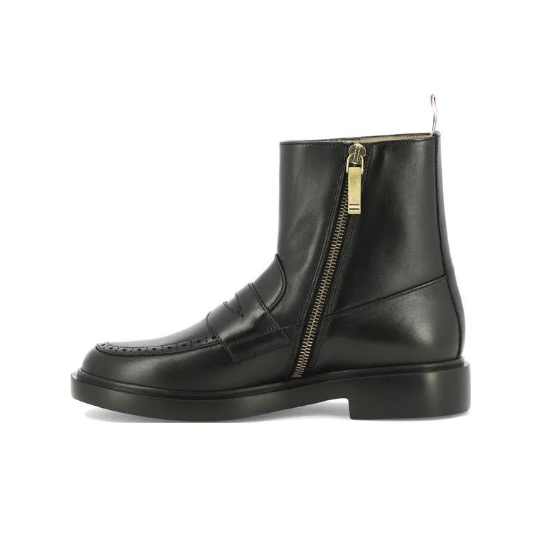 THOM BROWNE Penny Loafer Ankle Boots-0