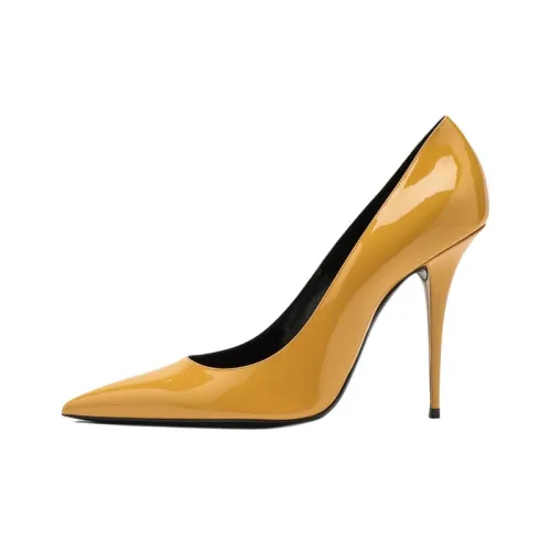 SAINT LAURENT Slim Heel High Heels 11cm Women's Yellow