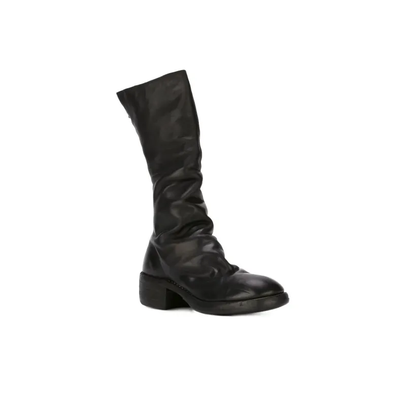 GUIDI Horse Leather Knee high Boots Women's Black-2