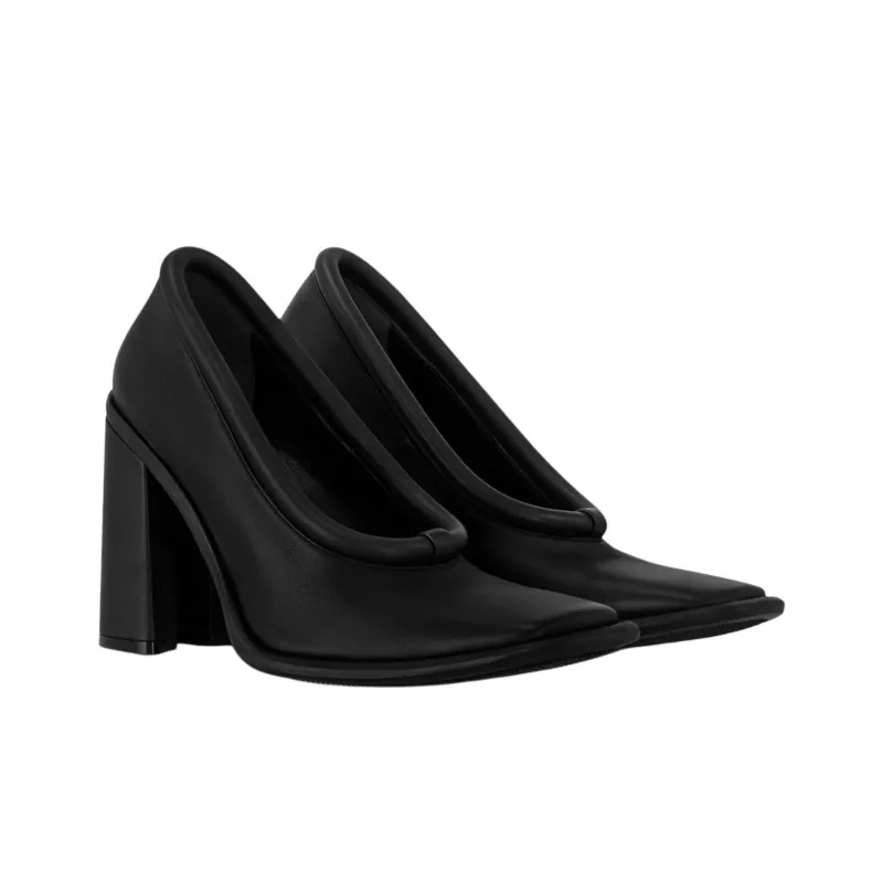 LOUIS VUITTON Berlin Chunky Heel High Heels 9.5cm Women's Black-2