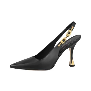 LOUIS VUITTON Sparkle Slim Heel High Heels 9.5cm Women's Black