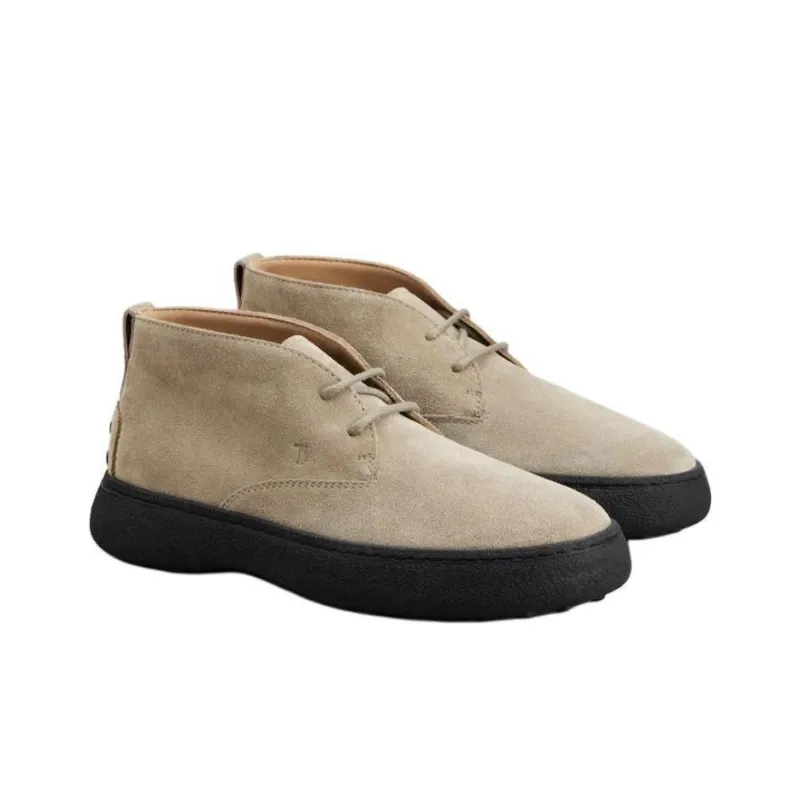 TOD'S WG Ankle Boots Men's Beige-2