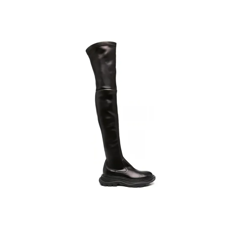 Alexander McQueen Hybrid Lace Up Boot 'Black' Women's-1